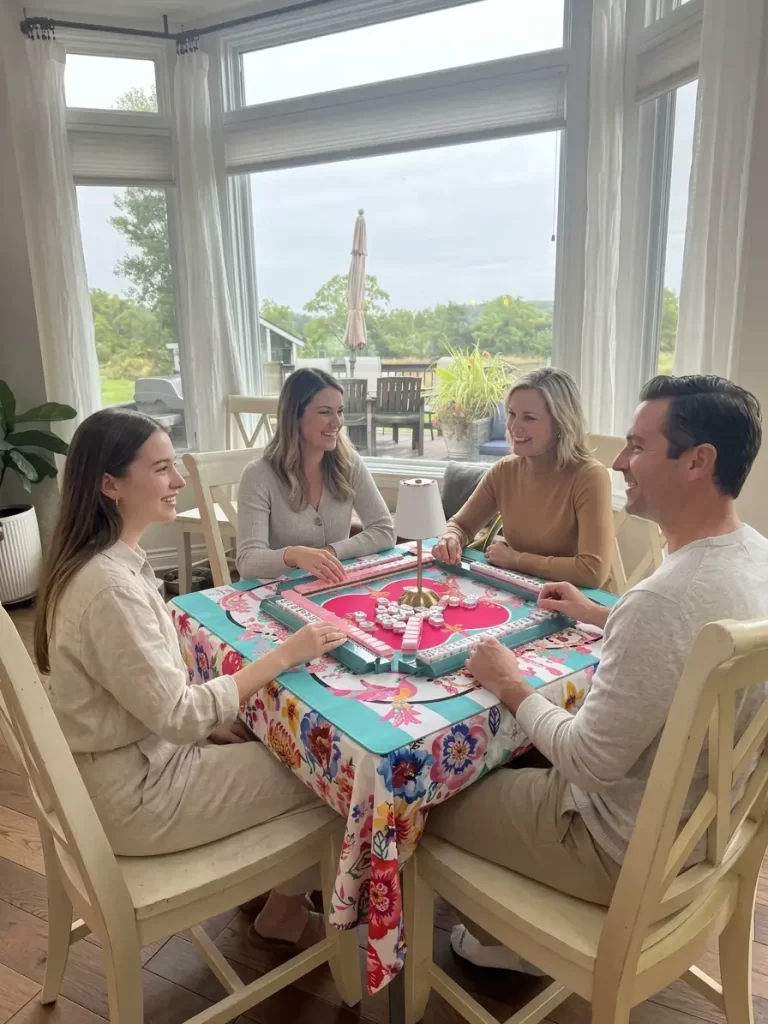 Mahjong table 3 ladies one man